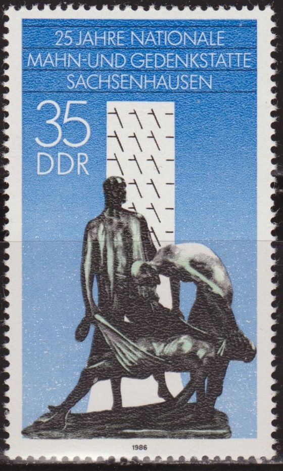 Alemania DDR 1986 Scott 2573 Sello ** En Memoria de las Victimas de los Campos de Concentracion Sachensenhausem 35pf Timbre Allemagne Germania Germany Alemagne Deutschland